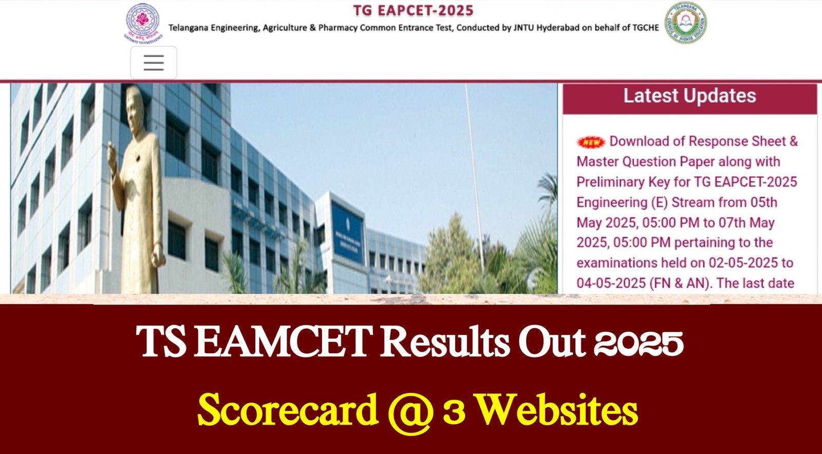 TS EAMCET Results 2025 Out